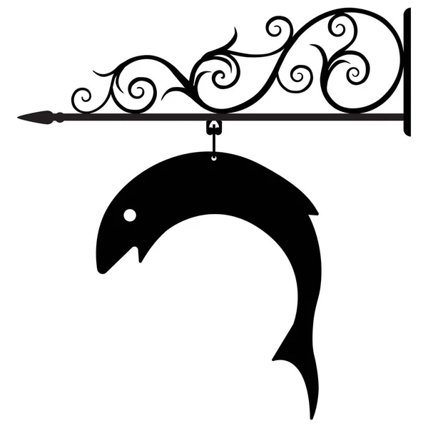 Fischladen-Schild — Stockvektor