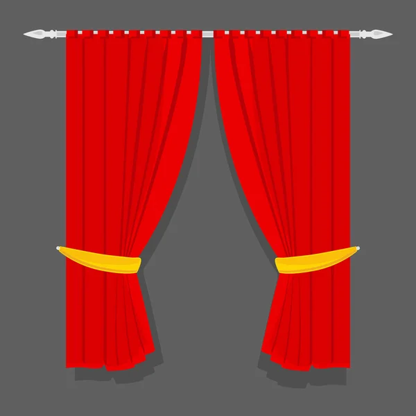 Red curtain vector — Stock Vector