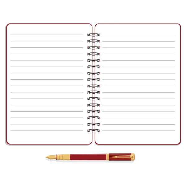 Caderno e caneta — Fotografia de Stock