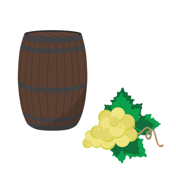 Beczki wina i winogron — Zdjęcie stockowe