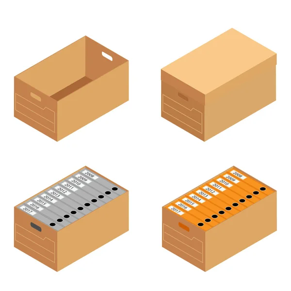 Archive boîtes en carton — Image vectorielle