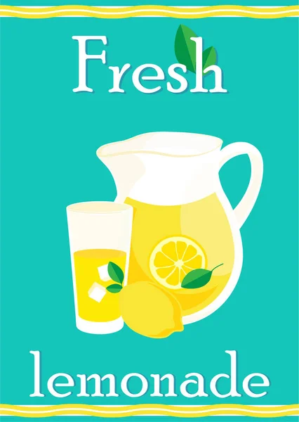 Taze limonata Poster — Stok Vektör