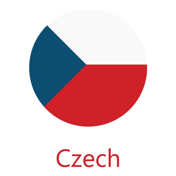 Kerek Cseh zászló — Stock Fotó