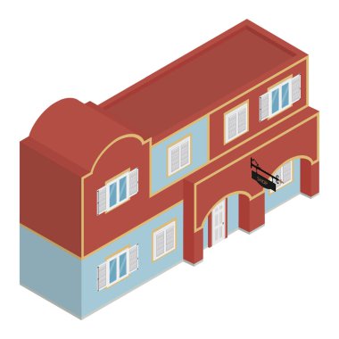 Otel cephe izometrik
