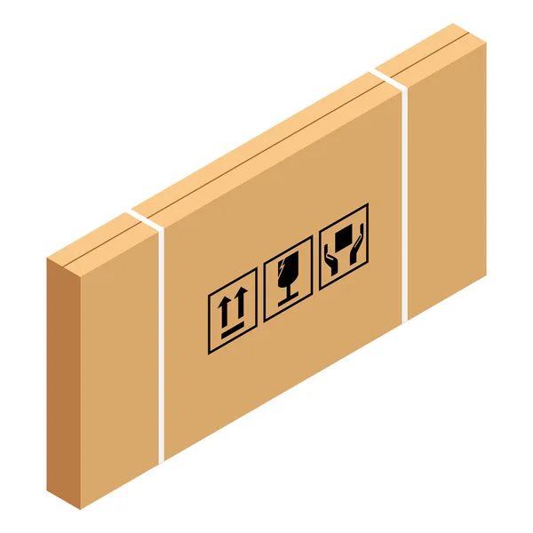 茶色の等尺性ボックス — ストックベクタ