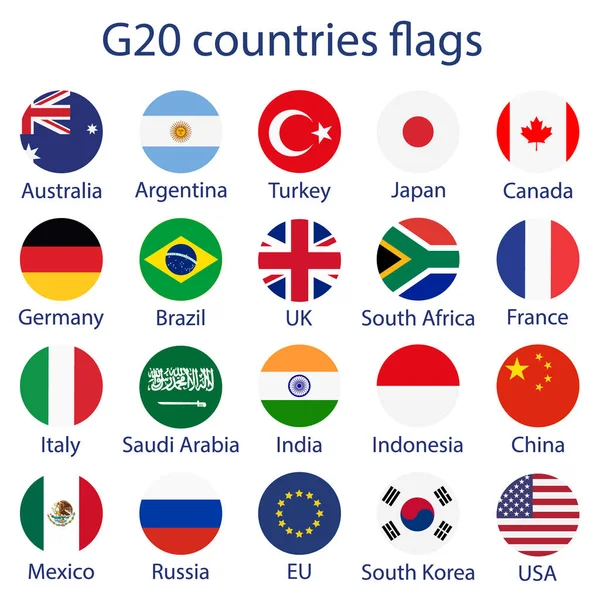 G 20 banderas — Vector de stock