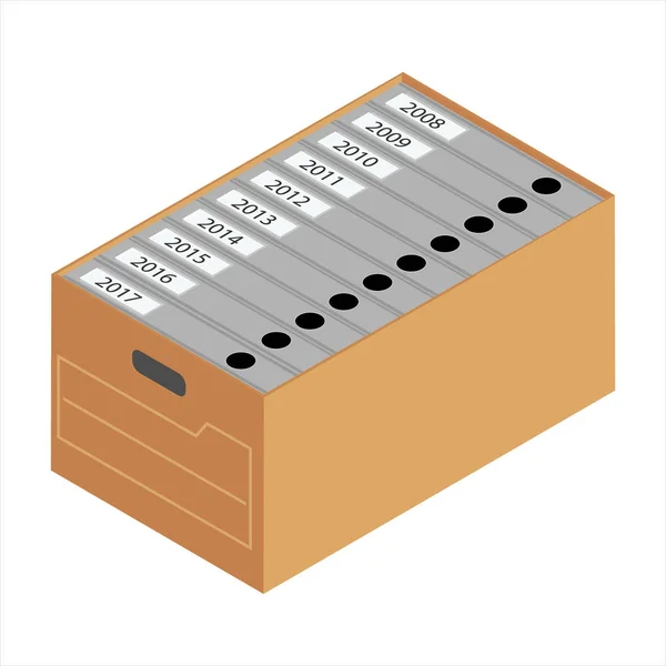 Archive cardboard box — Stock Vector