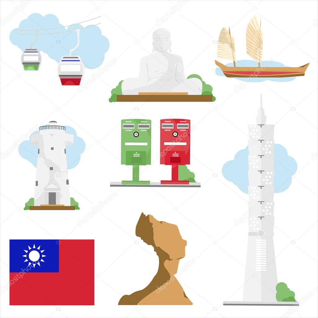 Taiwan travel vector