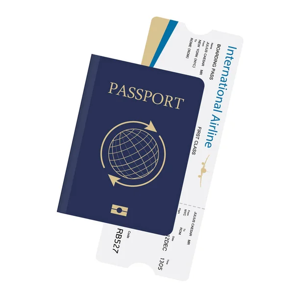 Passaporte e cartão de embarque — Fotografia de Stock