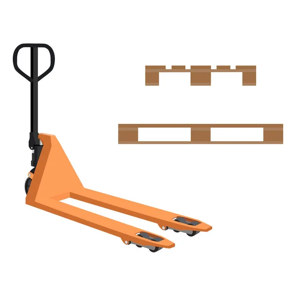 Palet en pallet jack — Stockfoto