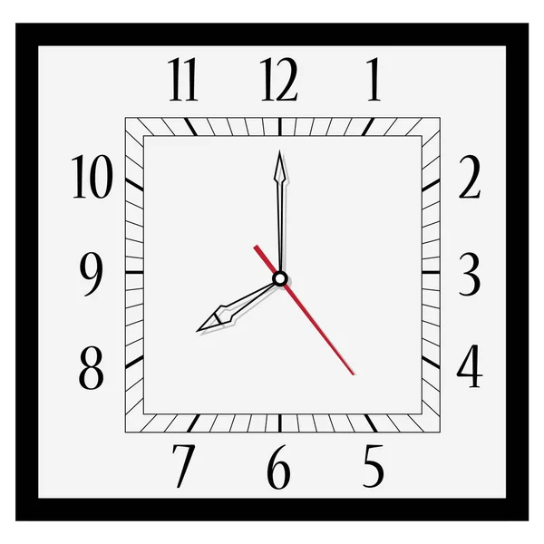 Quadratische Wanduhr — Stockvektor