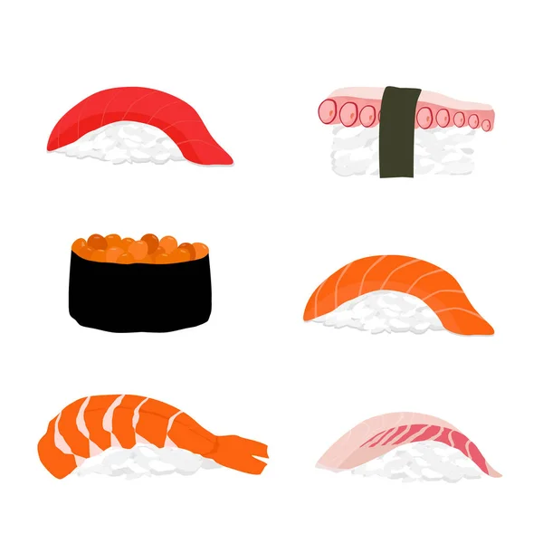 Sushi conjunto vetor — Vetor de Stock