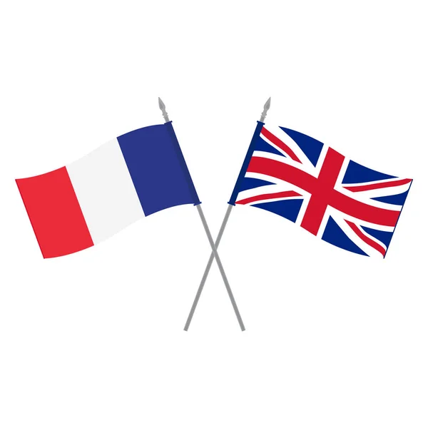 英国和法国的国旗 — 图库照片