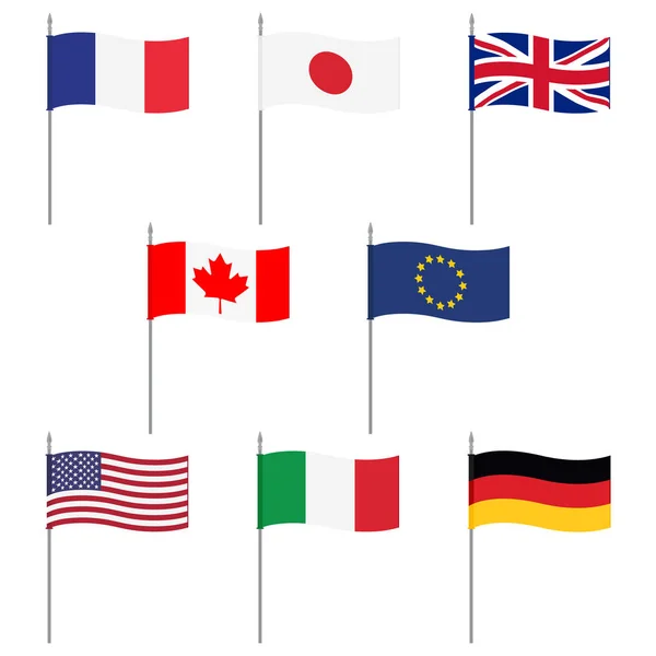 Σημαίες χωρών G8 — Φωτογραφία Αρχείου