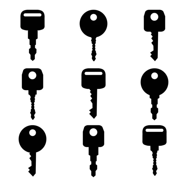 Black keys silhouettes — Stock Photo, Image