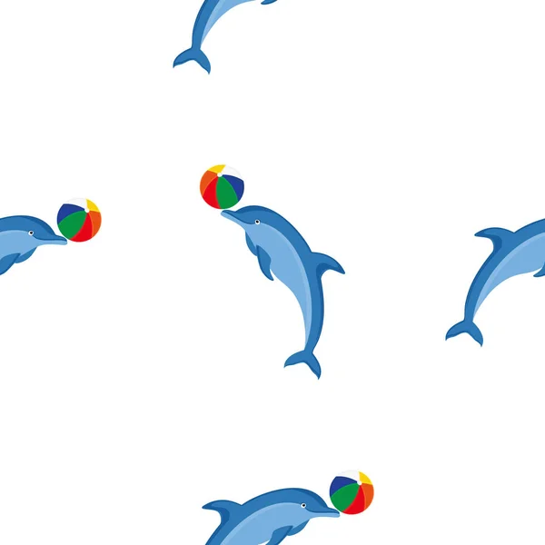 Seamless mönster delfiner — Stock vektor