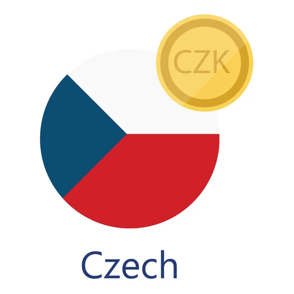 Bandeira e moeda checas —  Vetores de Stock