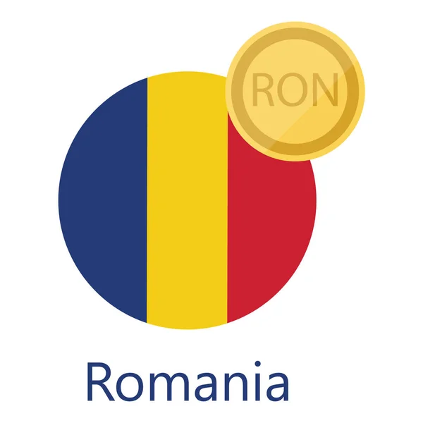 Rumäniens flagga och valuta — Stock vektor