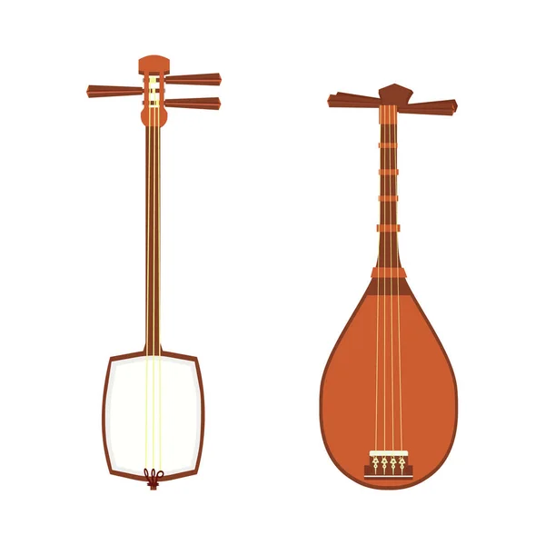 Japonés shamisen vector — Vector de stock