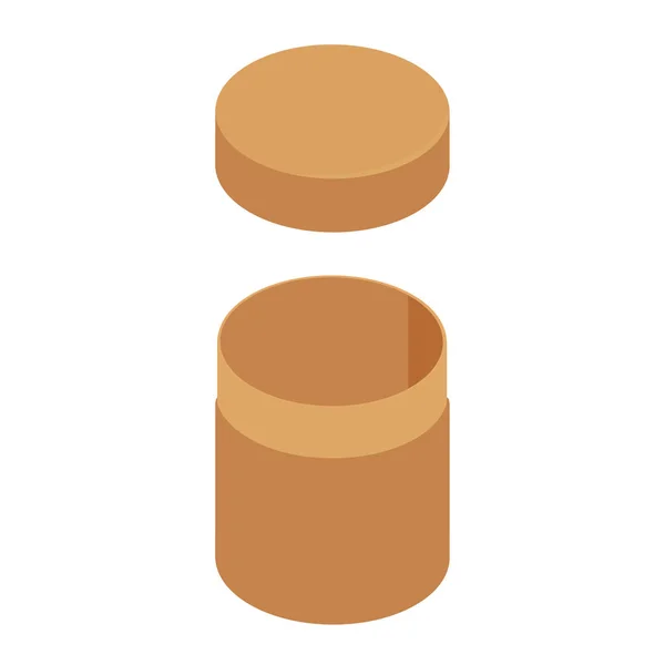 Scatola cilindro marrone — Vettoriale Stock