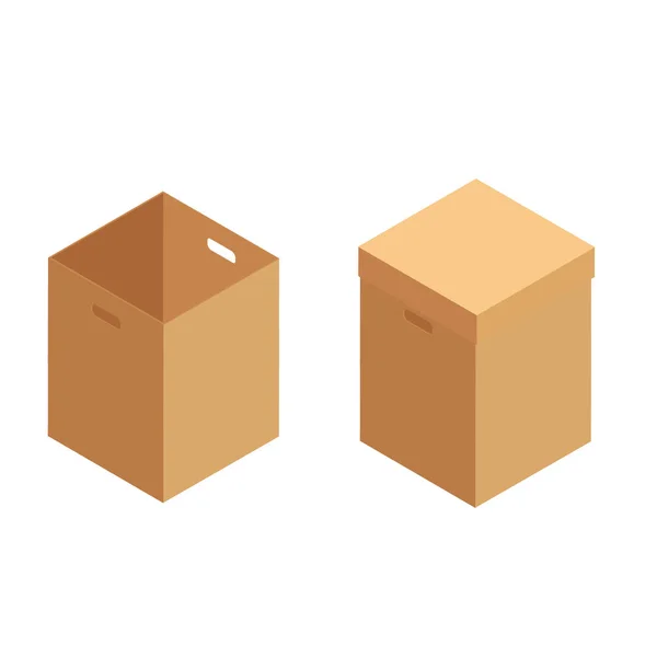 Cardboard box set — Stock Vector