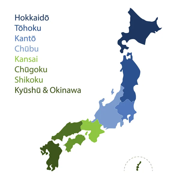 Mapa prefektury Japonsko — Stockový vektor