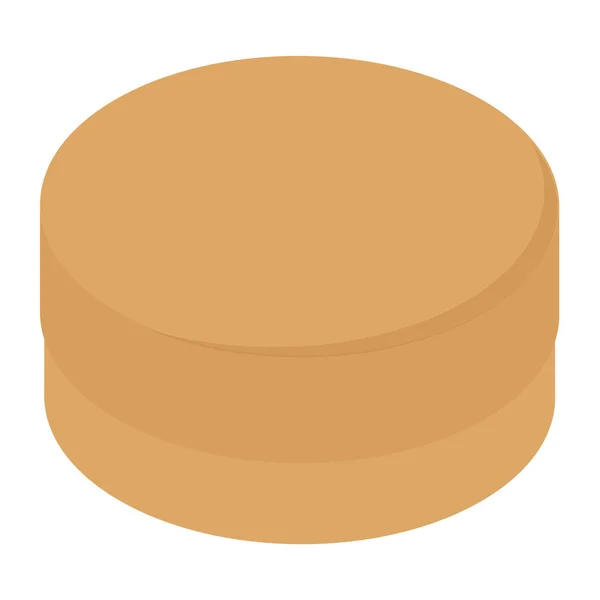 Brown round box — Stock Vector