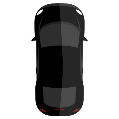 Siyah araba Üstten Görünüm