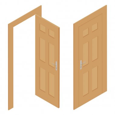 İzometrik kapı vektör