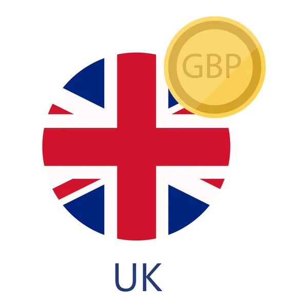 British pound and flag — Stock Vector