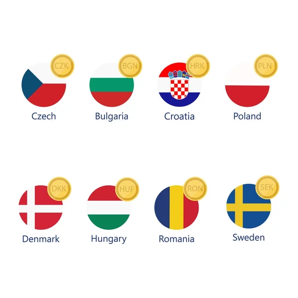 Pénznemszimbólumokat és zászlók — Stock Fotó