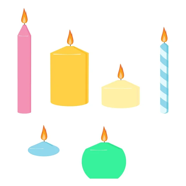 Candles set raster — Stock Photo, Image