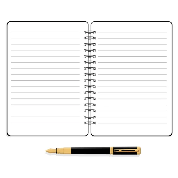 Caderno e caneta — Fotografia de Stock