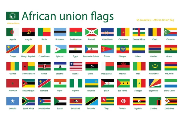 Afrikanska unionens flaggor — Stockfoto