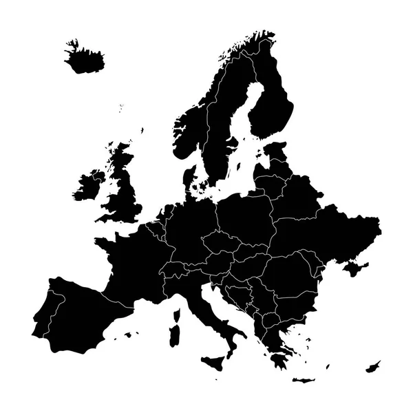 Europa mappa vettoriale — Vettoriale Stock