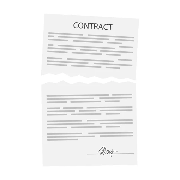 Contrat d'entreprise résilié — Image vectorielle