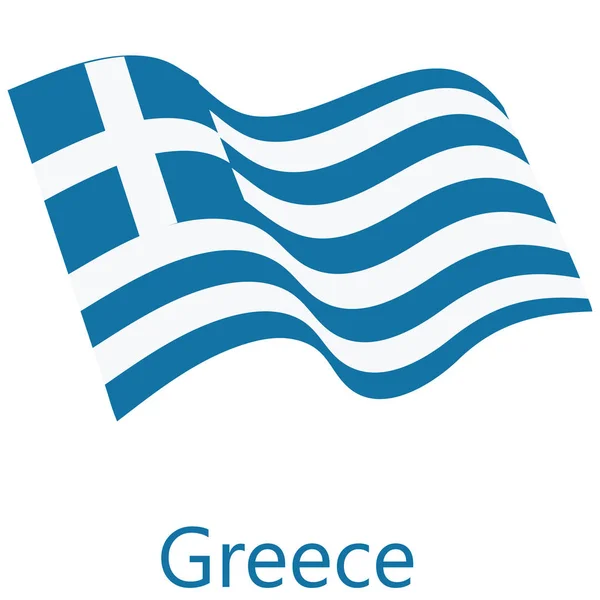 Grecia icono de la bandera — Vector de stock