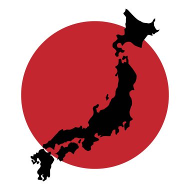 Japonya bayrağı ve harita