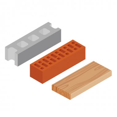 Blok, tuğla ve tahta