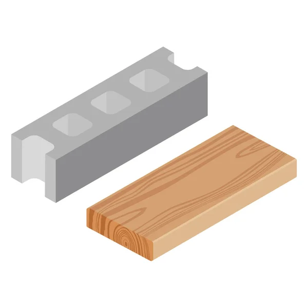나무 목재 판자 및 시멘트 블록 — 스톡 사진