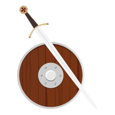 Viking kalkanı ve kılıcı