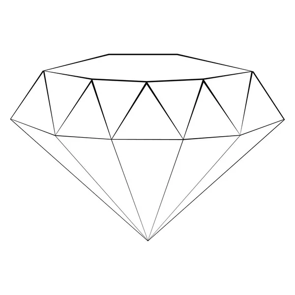 Diamant-Umrisssymbol — Stockfoto