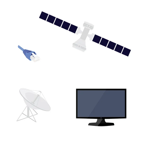 Satelitarnej, monitor i kabel — Zdjęcie stockowe