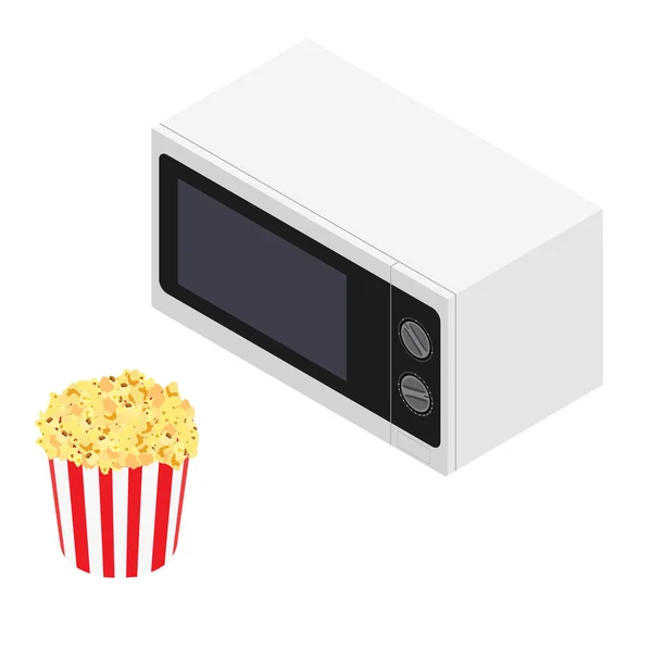 Magnetron en popcorn — Stockfoto