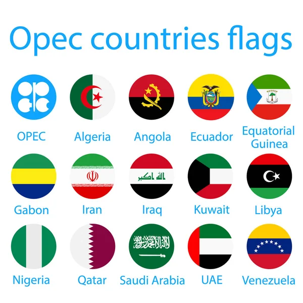 石油输出国组织国家的旗帜 — 图库照片