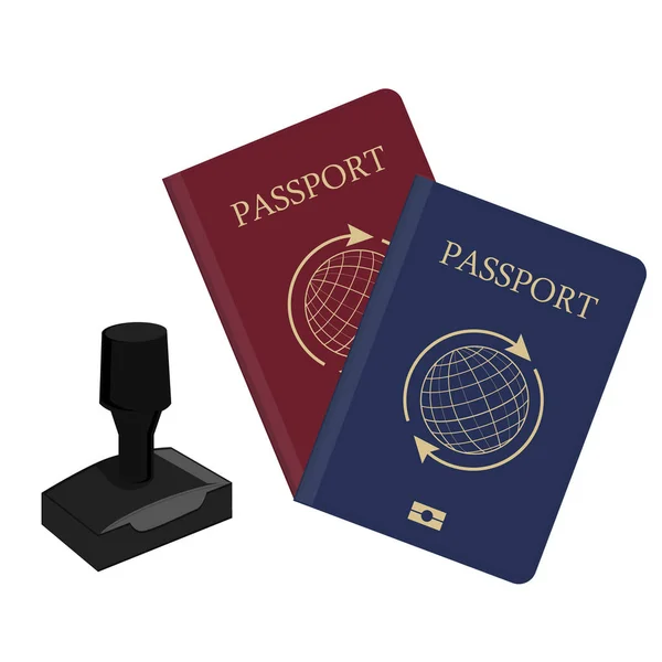 Documento de identificación del pasaporte — Vector de stock