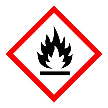 Flammable hazard icon clipart