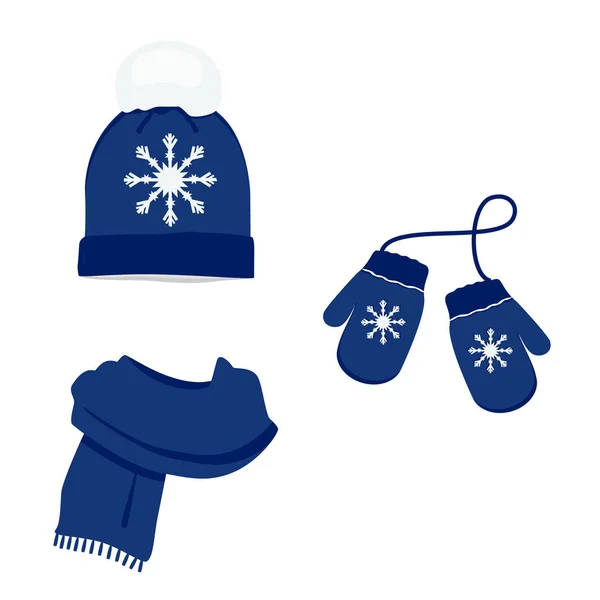 Ensemble de vêtements d'hiver — Image vectorielle