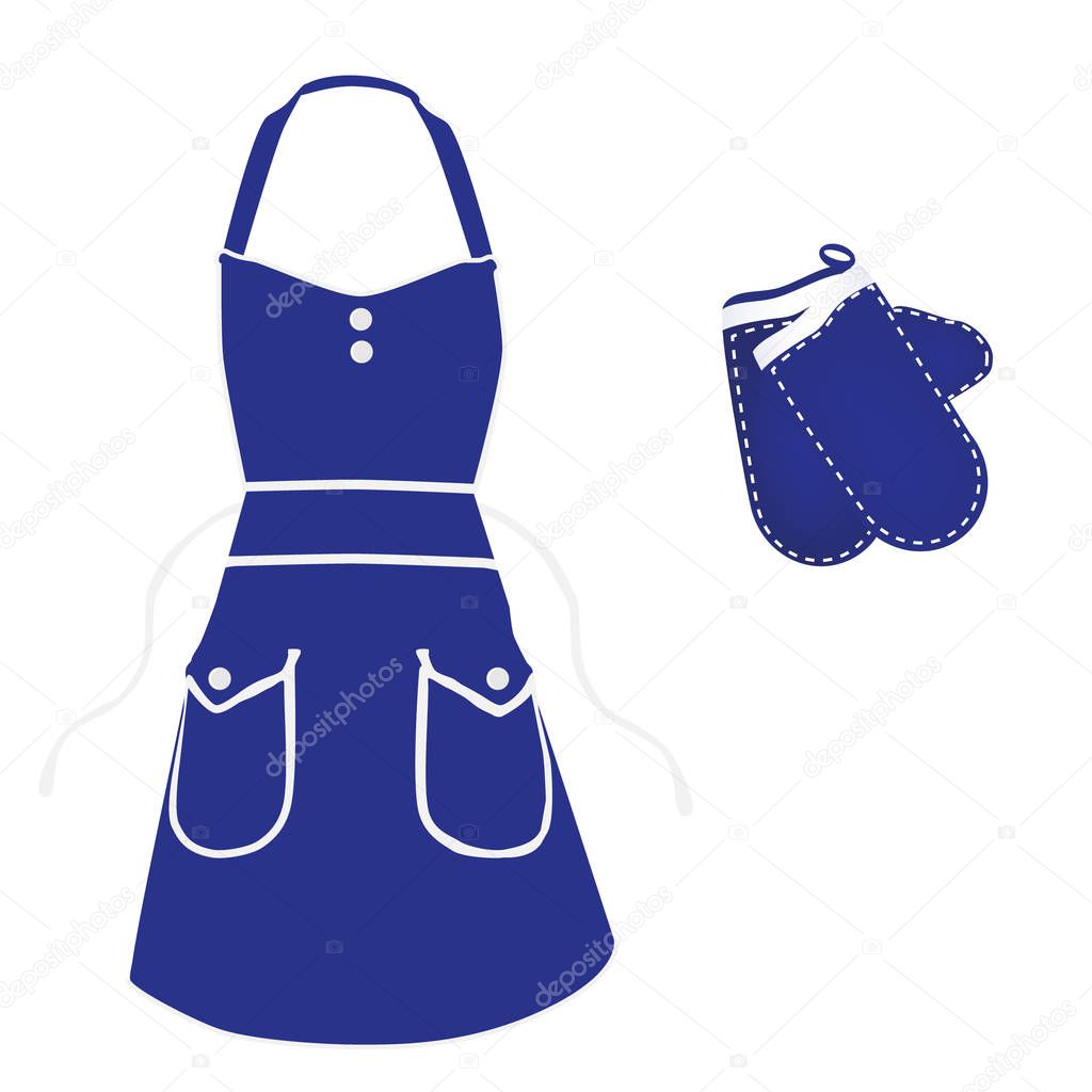 Kitchen apron and gloves