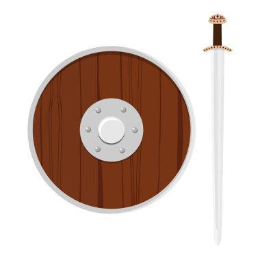 Viking kalkanı ve kılıcı